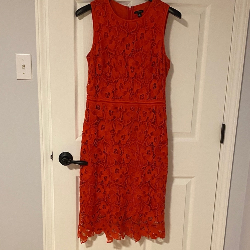 Elegant Orange Lace Dress
